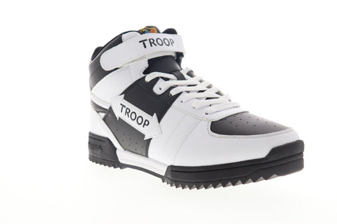 World Of Troop Crown Mid Ripp Mens White Synthetic Lifestyle Sneakers Shoes