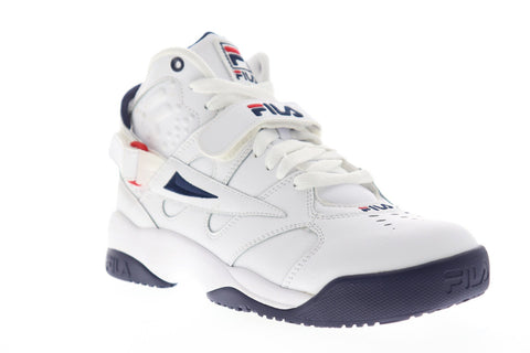 Fila Spoiler Mens White Leather High Top Lace Up Sneakers Shoes