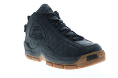 Fila 96 Quilted Mens Black Leather High Top Lace Up Sneakers Shoes