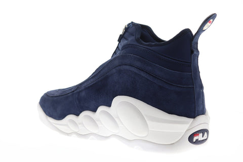 Fila Bubbles Zip Mens Blue Suede High Top Zipper Sneakers Shoes