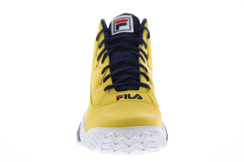 Fila Mb Mens Yellow Leather Athletic Lace Up Basketball Shoes