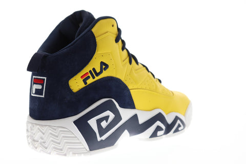 Fila Mb Mens Yellow Leather Athletic Lace Up Basketball Shoes