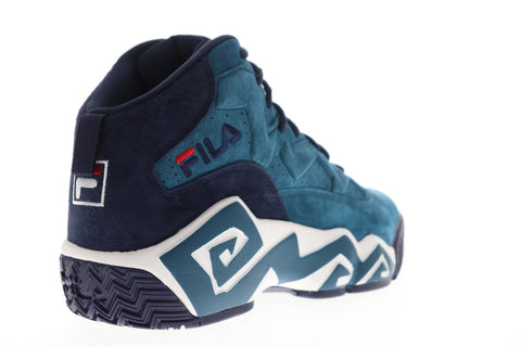 Fila Mb Mens Blue Suede Athletic Lace Up Basketball Shoes