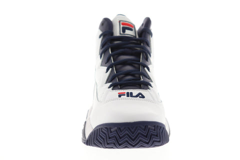 Fila Mb Mens White Leather Athletic Lace Up Basketball Shoes