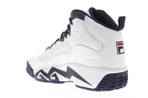 Fila Mb Mens White Leather Athletic Lace Up Basketball Shoes