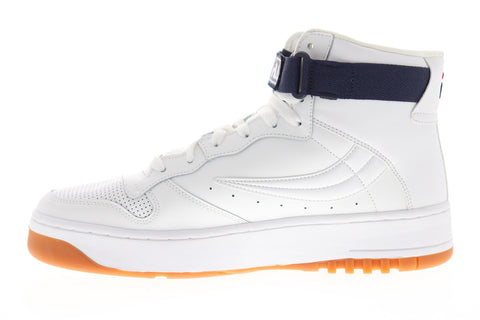 Fila Fx-100 Big Logo Mens White Leather High Top Lace Up Sneakers Shoes