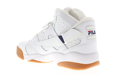 Fila Spoiler Small Logos Mens White Leather High Top Sneakers Shoes