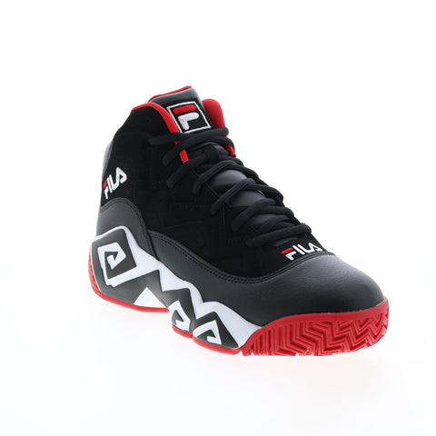 Fila MB 1BM00509-014 Mens Black Leather Lace Up Athletic Basketball Shoes