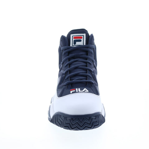 Fila MB 1BM00511-125 Mens Blue Leather Lace Up Athletic Basketball Shoes