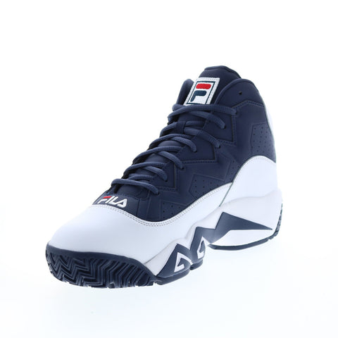 Fila MB 1BM00511-125 Mens Blue Leather Lace Up Athletic Basketball Shoes