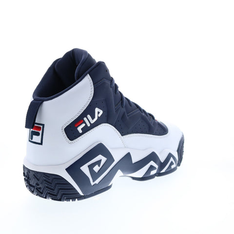 Fila MB 1BM00511-125 Mens Blue Leather Lace Up Athletic Basketball Shoes