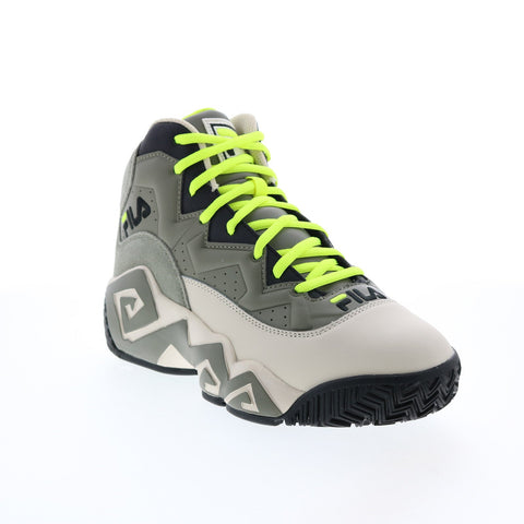 Fila MB 1BM00869-051 Mens Green Leather Lace Up Athletic Basketball Shoes