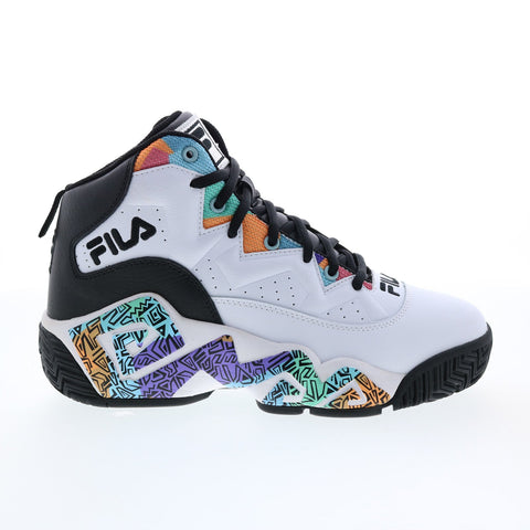 Fila MB 90S 1BM01084-175 Mens White Leather Lace Up Athletic Basketball Shoes