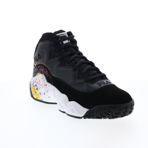 Fila MB Diy 1BM01293-992 Mens Black Leather Lace Up Athletic Basketball Shoes