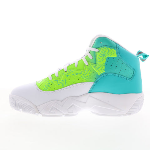 Fila MB 1BM01748-142 Mens White Leather Lace Up Athletic Basketball Shoes