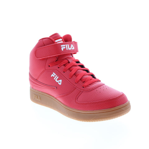 Fila A-High Gum 1BM01765-946 Mens Red Leather Lifestyle Sneakers Shoes