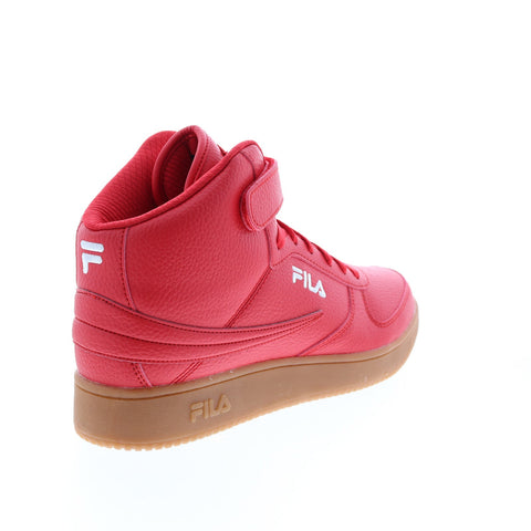 Fila A-High Gum 1BM01765-946 Mens Red Leather Lifestyle Sneakers Shoes