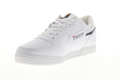 World Of Troop Crown 1CM00075-112 Mens White Leather Lifestyle Sneakers Shoes