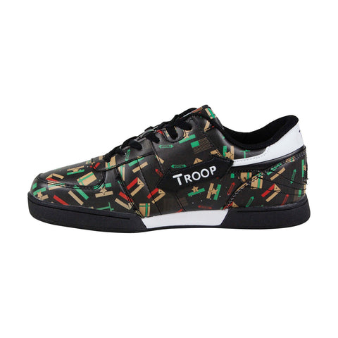 World Of Troop Crown Print 1CM00076-791 Mens Black Casual Low Top Sneakers Shoes