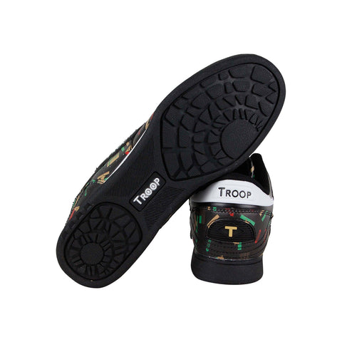 World Of Troop Crown Print 1CM00076-791 Mens Black Casual Low Top Sneakers Shoes