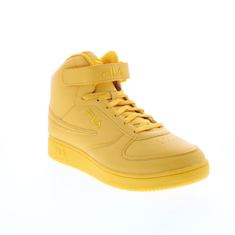 Fila A-High 1CM00540-701 Mens Yellow Leather Lifestyle Sneakers Shoes