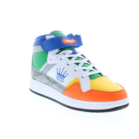 World Of Troop Destroyer 20 Mid Mens White Yellow Lifestyle Sneakers Shoes