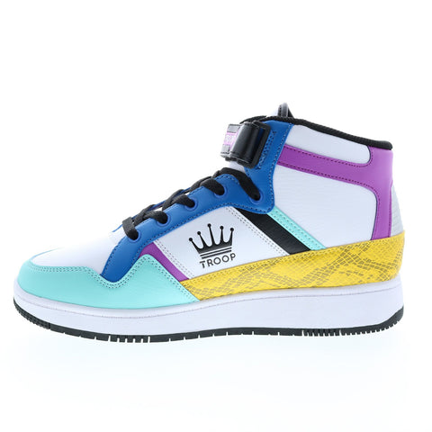 World Of Troop Destroyer 20 Mid Mens White Blue Lifestyle Sneakers Shoes