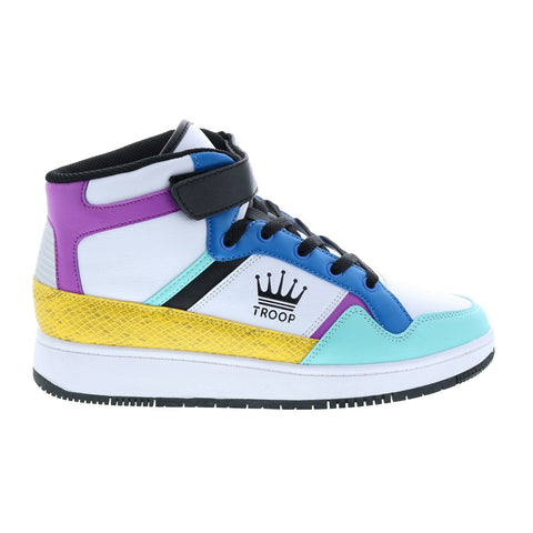 World Of Troop Destroyer 20 Mid Mens White Blue Lifestyle Sneakers Shoes