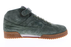 Fila F-13 Ripple Mens Green Suede Low Top Lace Up Sneakers Shoes