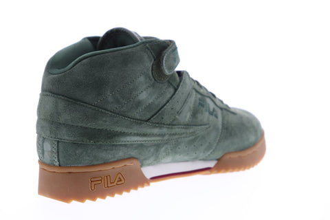 Fila F-13 Ripple Mens Green Suede Low Top Lace Up Sneakers Shoes