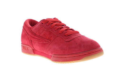 Fila Original Fitness Zipper Mens Red Suede Low Top Lace Up Sneakers Shoes