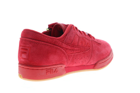 Fila Original Fitness Zipper Mens Red Suede Low Top Lace Up Sneakers Shoes