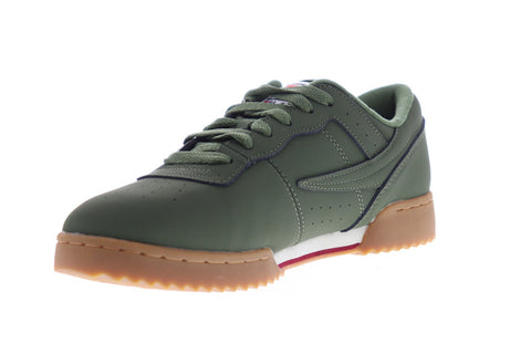 Fila Original Fitness Ripple Mens Green Leather Low Top Sneakers Shoes