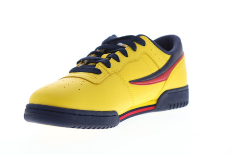 Fila Original Fitness Mens Yellow Leather Low Top Lace Up Sneakers Shoes