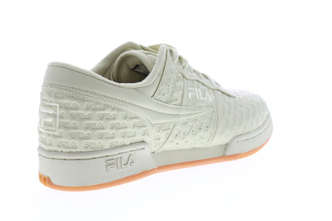 Fila Original Fitness Small Logos Mens Beige Leather Low Top Sneakers Shoes