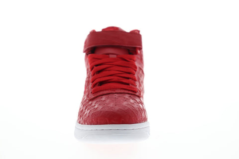 Fila F-13 Small Logos Mens Red Leather High Top Lace Up Sneakers Shoes