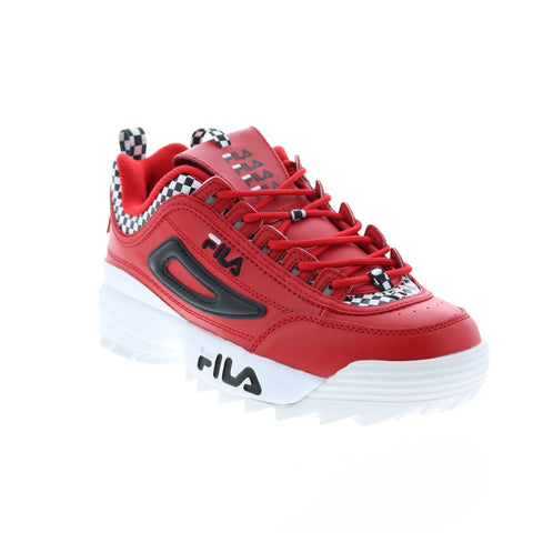 Fila Disruptor II Premium Rt Cheker Mens Red Lifestyle Sneakers Shoes