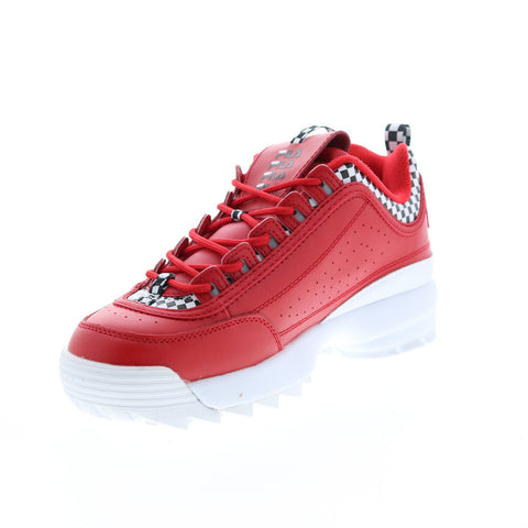 Fila Disruptor II Premium Rt Cheker Mens Red Lifestyle Sneakers Shoes