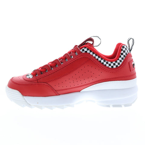 Fila Disruptor II Premium Rt Cheker Mens Red Lifestyle Sneakers Shoes