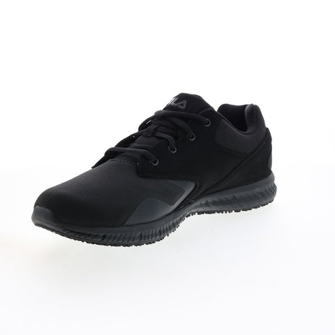 Fila Memory Layers Slip Resistant WR Mens Black Canvas Athletic Work Shoes