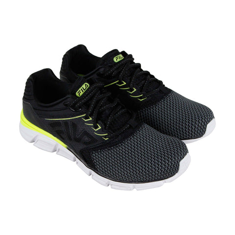 Fila Memory Multiswift 2 Mens Black Mesh Low Top Athletic Gym Running Shoes