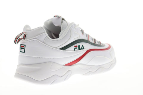 Fila Ray Mens White Leather Low Top Lace Up Sneakers Shoes