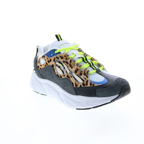 Fila Trigate Animal Mens Black Leather Lace Up Lifestyle Sneakers Shoes