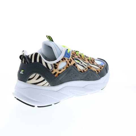 Fila Trigate Animal Mens Black Leather Lace Up Lifestyle Sneakers Shoes