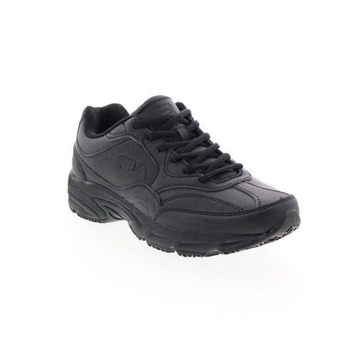 Fila On-The-Job Slip Resistant 1SC60219-001 Mens Black Athletic Work Shoes