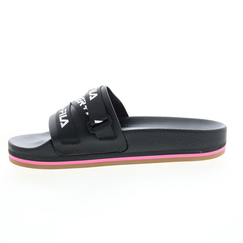 Fila Sala 1SM02578-021 Mens Black Synthetic Slip On Slides Sandals Shoes