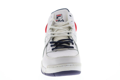 Fila The Cage Mens White Leather High Top Lace Up Sneakers Shoes