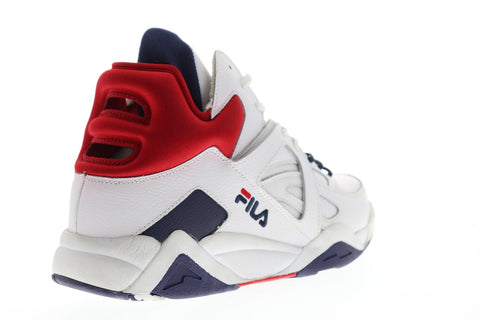 Fila The Cage Mens White Leather High Top Lace Up Sneakers Shoes