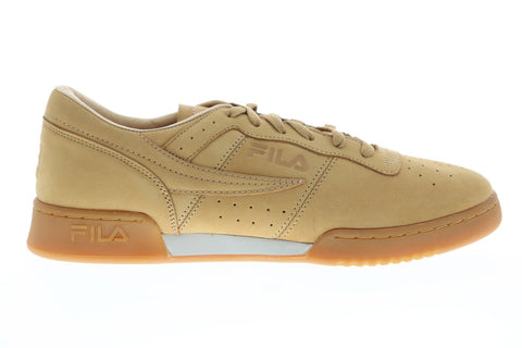 Fila Original Fitness Lux Mens Tan Leather Low Top Lace Up Sneakers Shoes