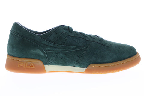 Fila Original Fitness Premium Mens Green Suede Low Top Sneakers Shoes